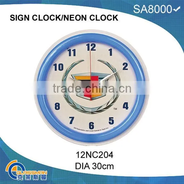 12'neon light wall clock