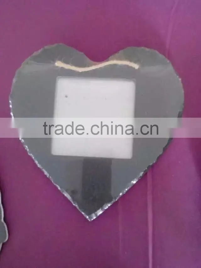 round shape black slate plate
