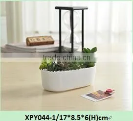 Attractive desktop decor mini white glazed ceramic planters