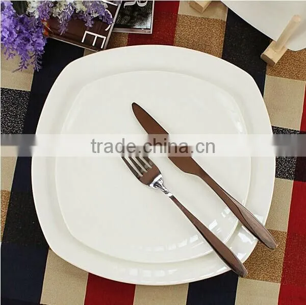 white fine porcelain ceramic dessert plate