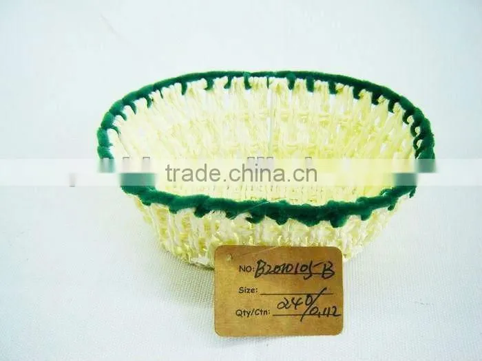 Paper rope woven iron frame storage gift basket