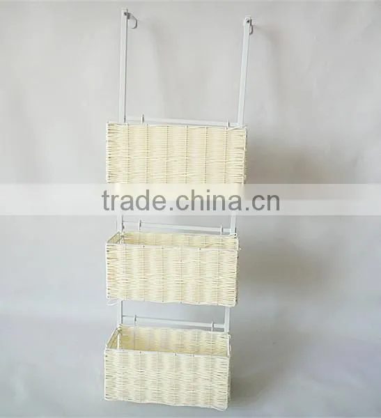 Upton Home Burnet White Over-the-Door 3-tier storage basket set