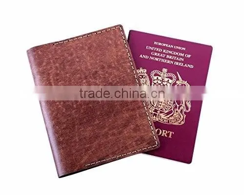Cheap OEM Genuine Leather RFID Blocking Passport Holder