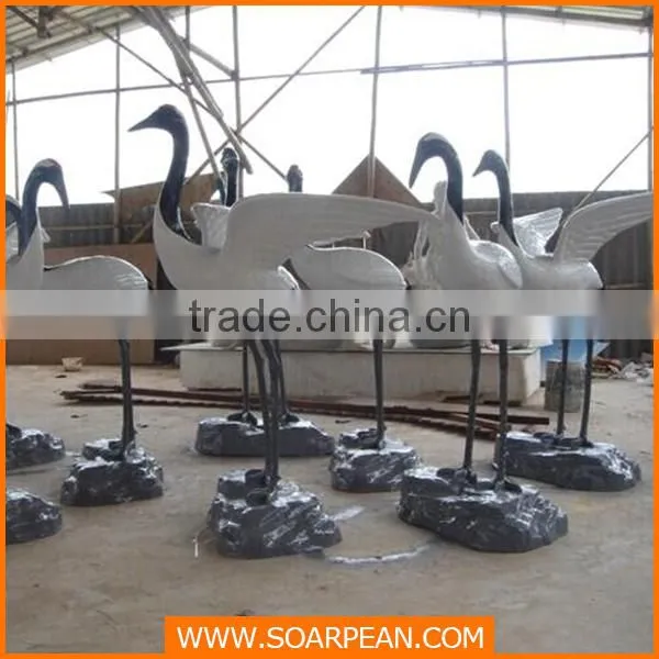 custom fiberglass sculpture, garden swan statue