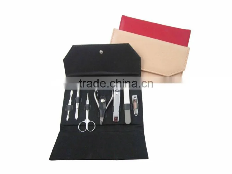 Elegant Black Color Pouch 7pcs Manicure Pedicure Tools