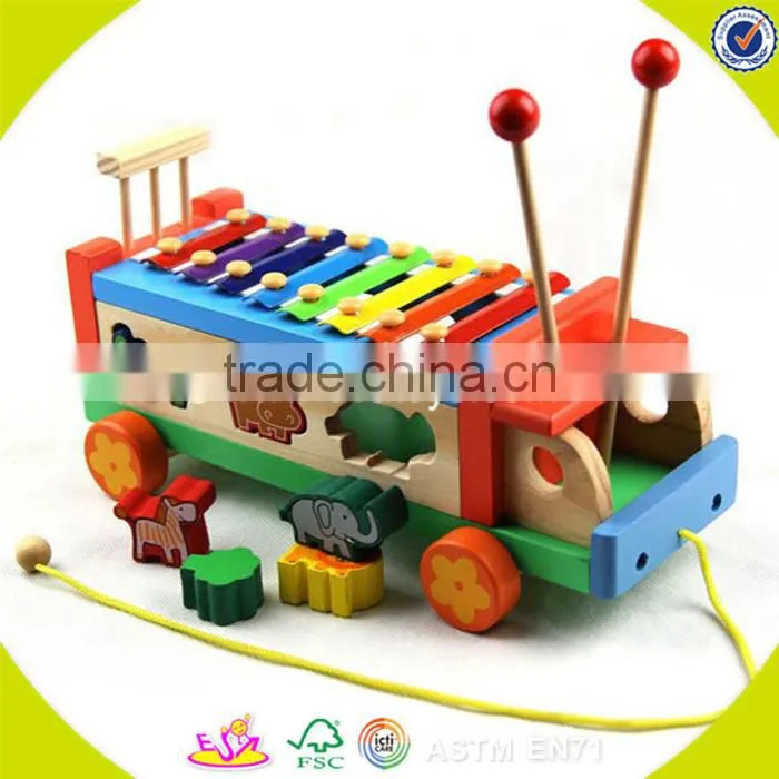 Wholesale hot baby wooden train blocks toy diy creative kids wooden train blocks toy W04A067
