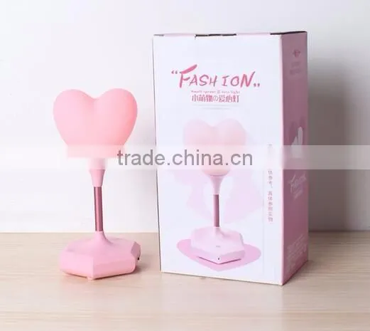 2017 new Rechargeable usb 1500mah romantic love heart shape led night light