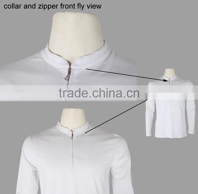 Free Sample Long Sleeves 100% Cotton Screen Printing Plain White Tee Shirt
