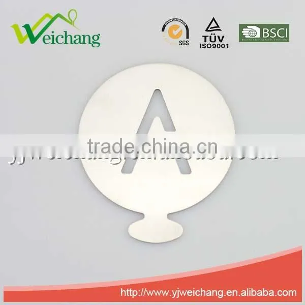 WCTS401 Durable Stainless Steel Cappuccino Coffee Art coffee stencils letter shape coffee stencil, food grade