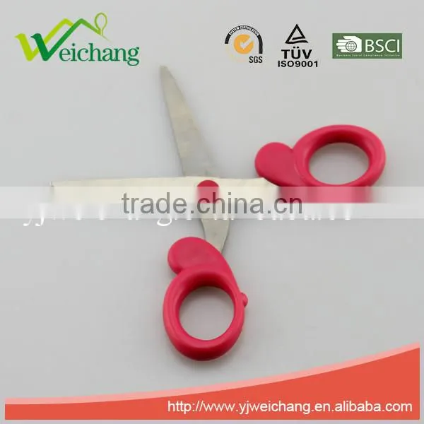 WCSC221 premium novelty wholesale soft handle colorful school children plastic scissors butterfly shape New Handle Design