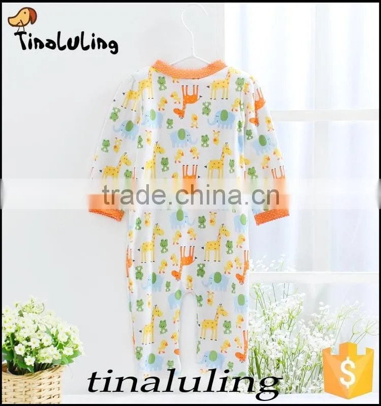 OEM and ODM infant baby romper baby griaffe pattern animal rompers girls bodysuits jumpsuits