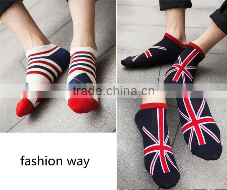 New style different pattern cotton Korean style men wear sport Ankle Invisible Sock compression sock