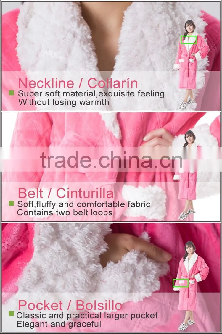 Top quality hotel fleec fabric bathrobes uk for sale