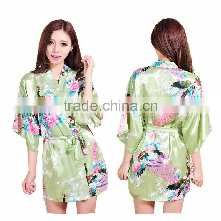 satin robe bath robe Custom made japanese sex girl kimono 0609017