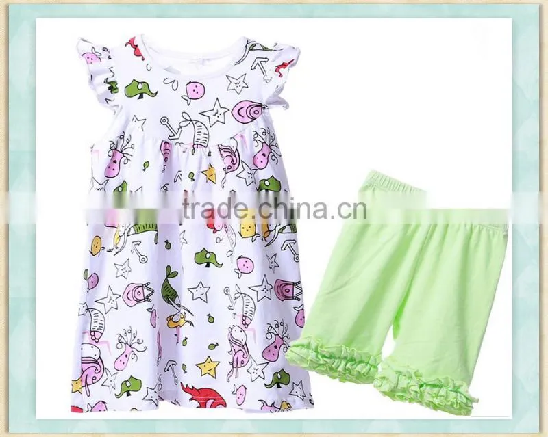 2017Wholesale children's boutique clothing back to school the little girl's summer skirt suit