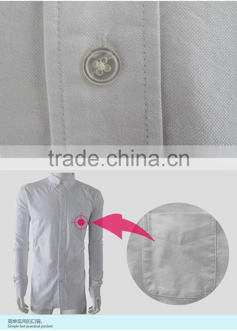 2017 Formal white new Brand Autumn Oxford button- down collar mens slim fit warm fashion shirt