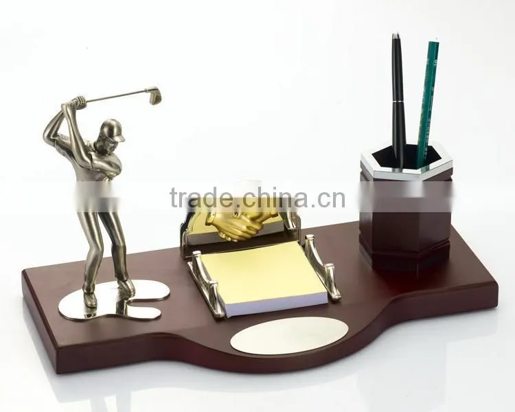 golf wood desktop for office gift clock