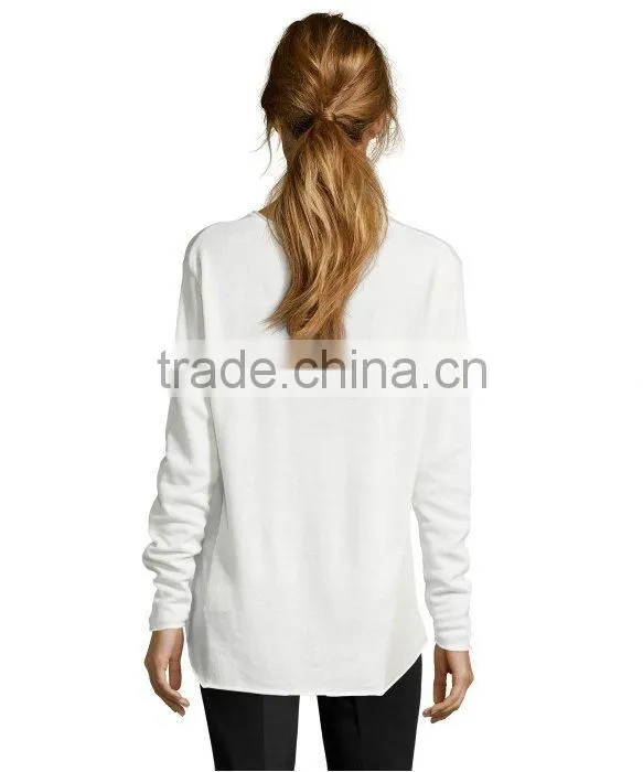 Ladies Custom Design Wholesale Plain Pullover Sweater