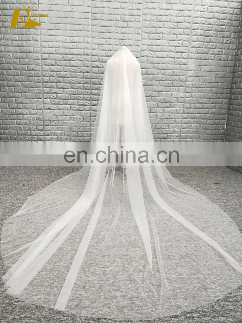 China Manufacture Wholesale Cheap Two Layers Soft Tulle Fabric Long Bridal Wedding Veil