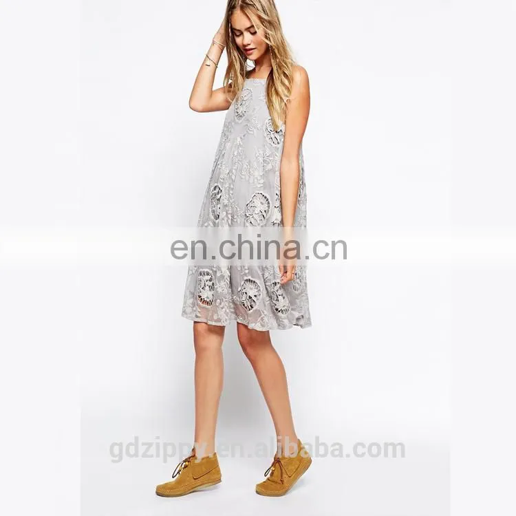 Alibaba express clothing women dress with lace appliqued