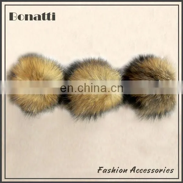 Genuin raccoon fur ball for keychain