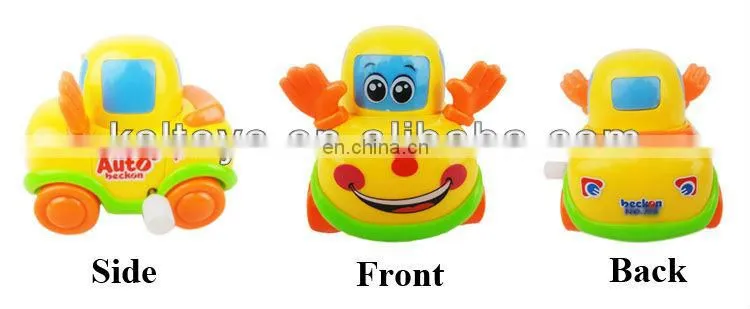 Funny cartoon wind up plastic car toys
