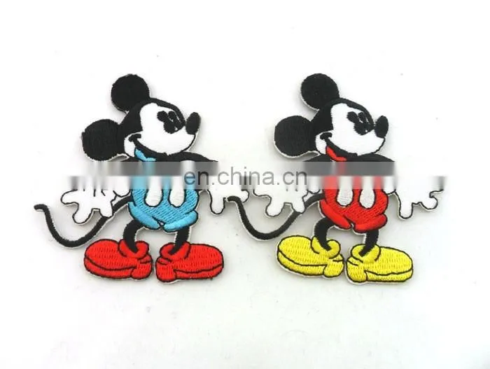 custom red overlok paper backing 100% polyester embroidered patches