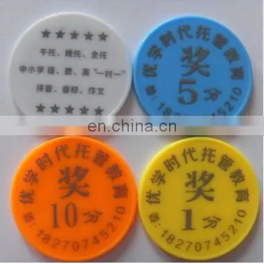 custom token custom logo plastic stiker laser printing token without MOQ