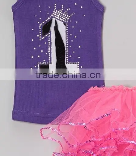 Baby Purple Pettiskirt Ribbon Holiday Pettiskirt Top Sets Girl Tutu Skirts Suits