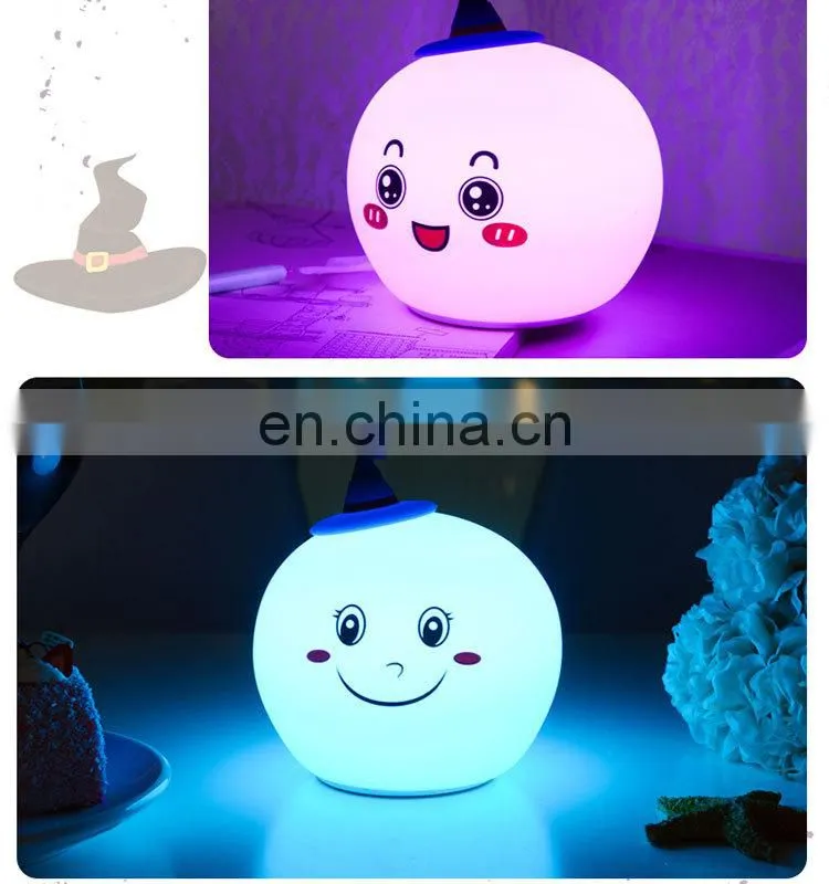 Baby night lights led lamp style Halloween soft silicone night light