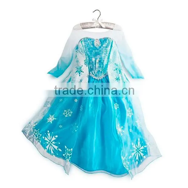 Child dress princess girl frozen elsa dress wholesale latest baby dress designs SU033
