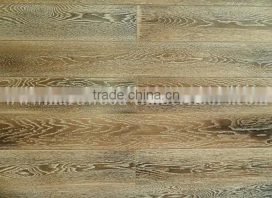 China Good Quality Oak Engineered Solid Wood Floor Smoked