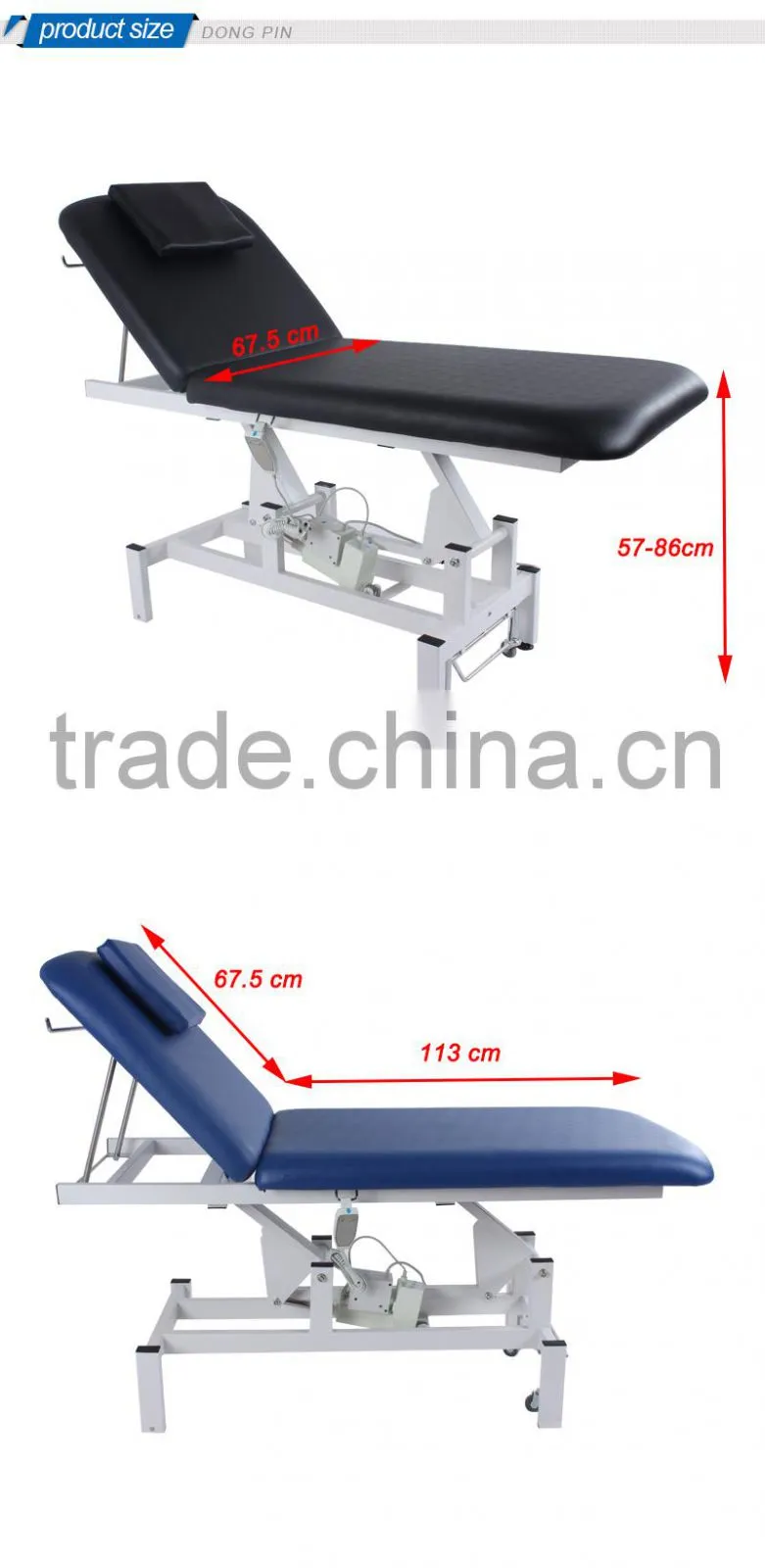 beauty salon furniture electric facial bed with one motor