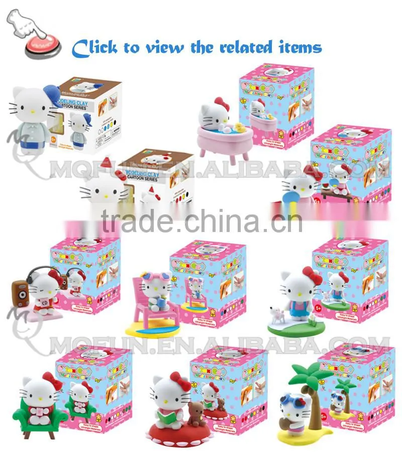 Mini Qute Bonnie kawaii Walk the dog hello Kitty DIY cartoon model building block plasticine clay educational toy NO.BN9996-3