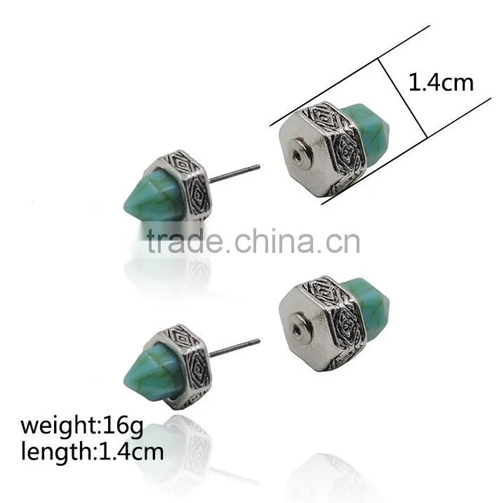 High Quality Imitation Stone Silver Ear Studs