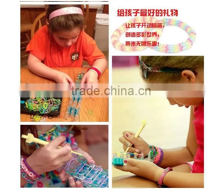 Popular colorful rainbow bands rubber kids kit bands 200/300/600pcs factory OEM cheap price