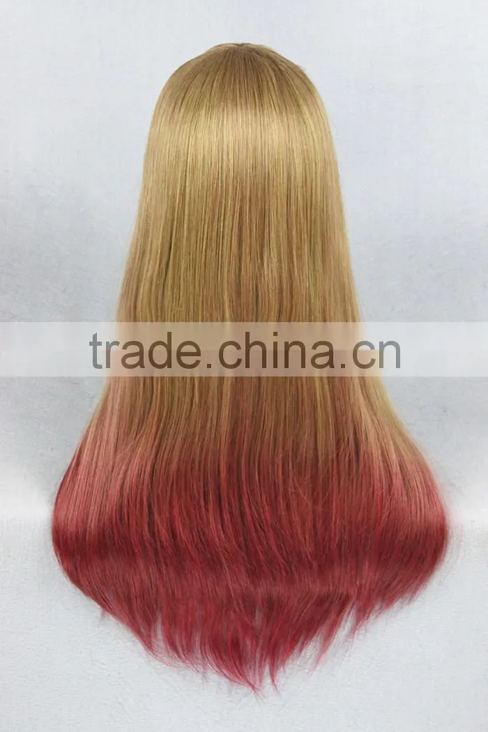 wholesale high quality 60CM medium blonde red mixed Lolita women synthetic wig