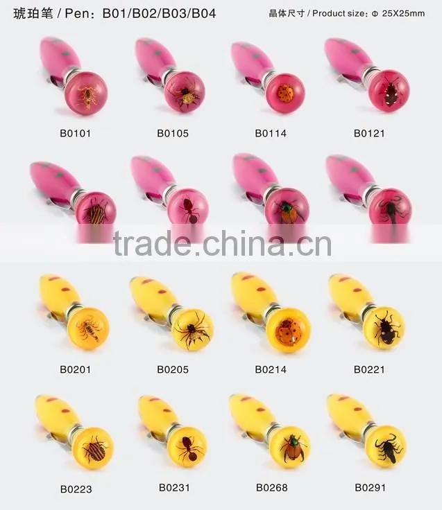 2016New Real Insect Resin Ballpoint Pen