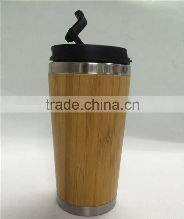 Mlife hot sell on Alibaba banboo outer and stainless steel inner water bottle