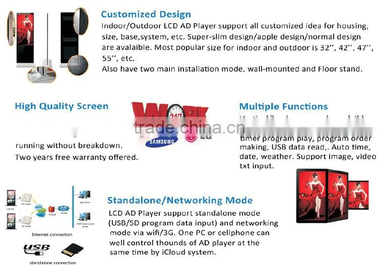 Advertising player manufacturer bus advertising display