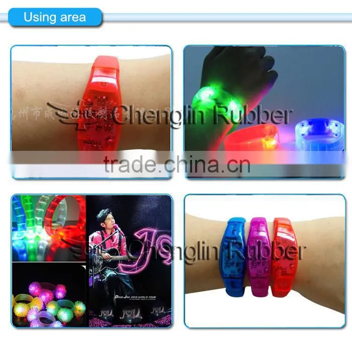 Glowing sound activated bracelet,silicone glowing sound activated bracelet,trendy glowing sound activated bracelet