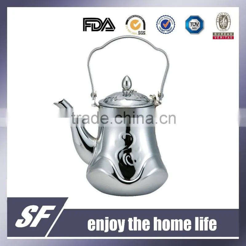 Side Handle Arabian Chromium Plating and Gold Plating Stainless Steel Tea Kettle/Tea Pot(SF-7786 SG)