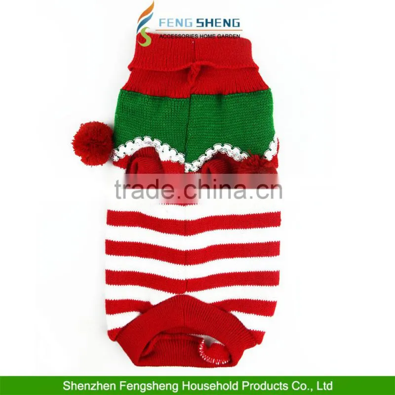 Pet Dog Christmas Sweater Puppy Cat Striped Knit Clothes Winter Jumper Apparel