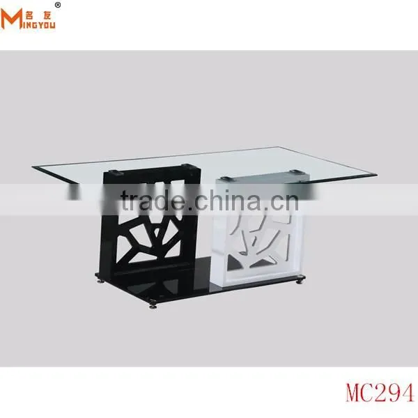 cheap clear tempered glass top coffee table