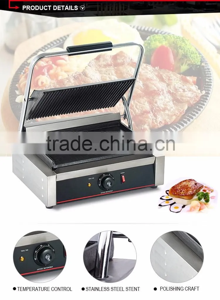 Commercial single plates electric sandwich panini maker with 2.2kw power