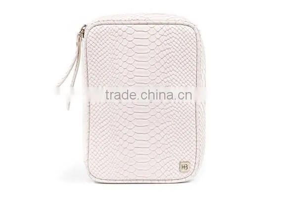 new design high quality snake skin plain makeup brush bag