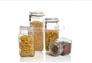 Low price wide mouth glass bottle sealed cans storage glass canister set