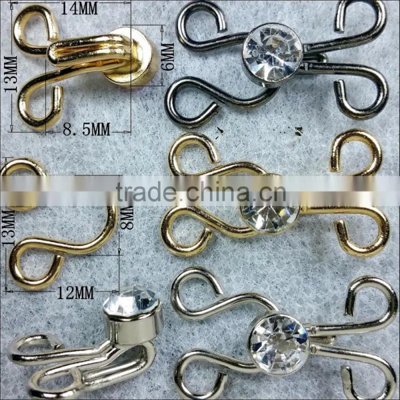 2 Pillar Sedex Audited Factory Rhinestone Metal Hook and Eyes Closures