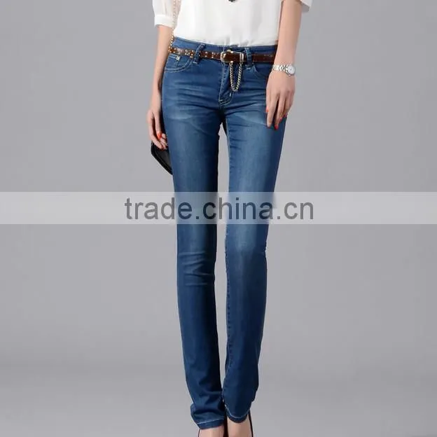 OEM Blue Denim Long Women Pants