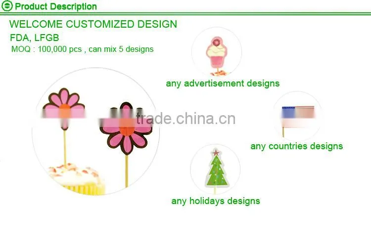 decorative paper cocktail stick flag 65mm